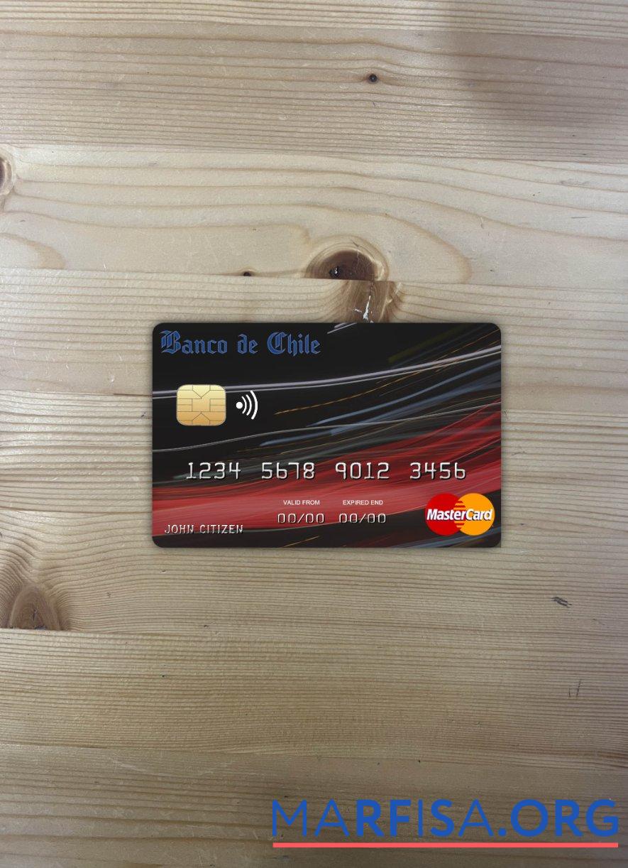 Realistic Chile Banco de Chile bank mastercard photolook front sample